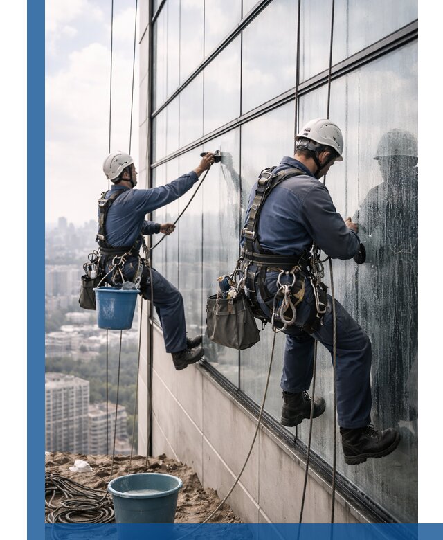 Профессиональная мойка фасадных окон альпинистами в Урюпинске