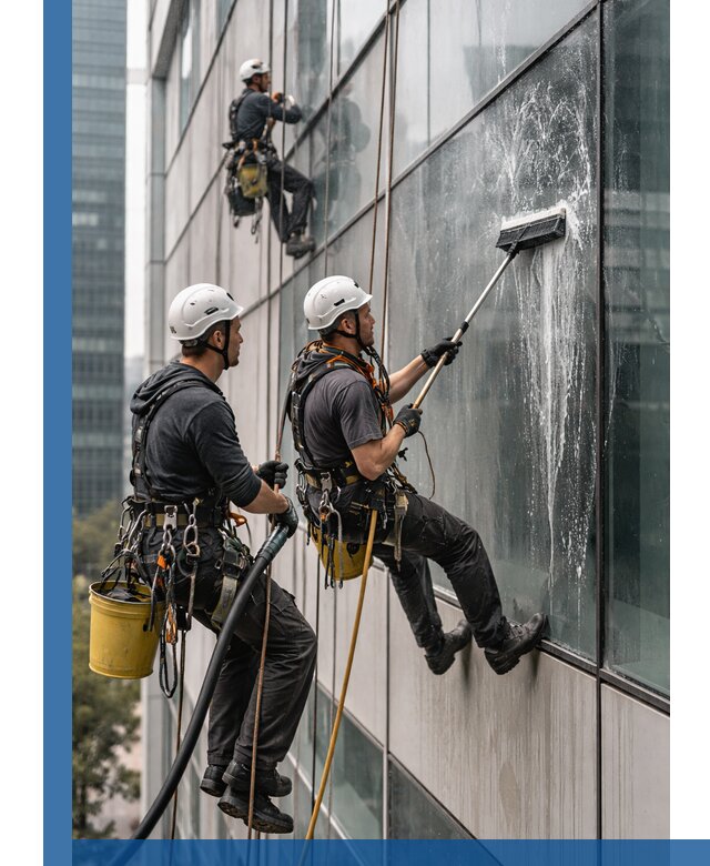 Профессиональная высотная мойка фасадов зданий в Урюпинске