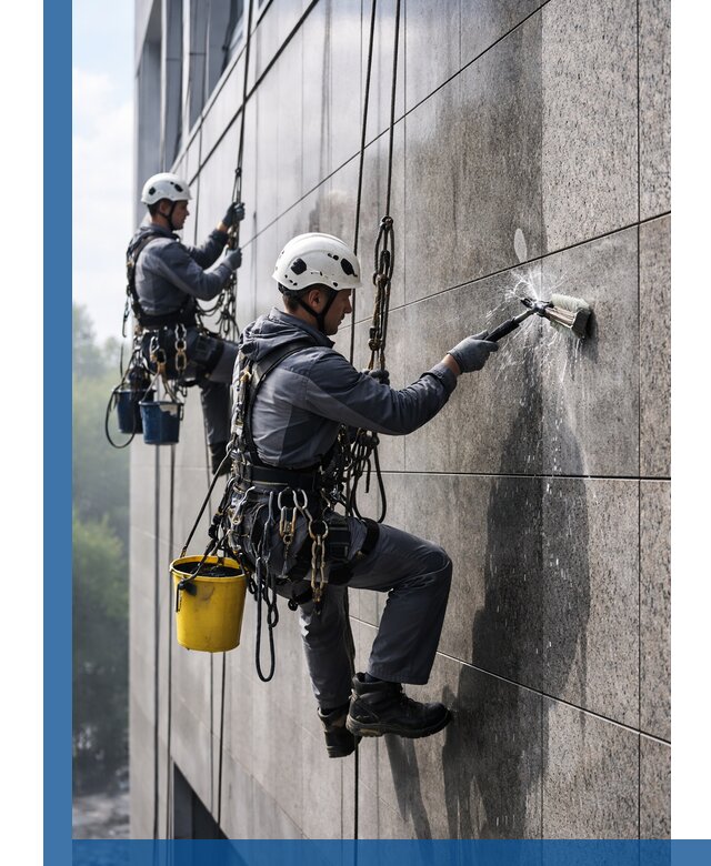 Профессиональная мойка фасада из керамогранита в Урюпинске