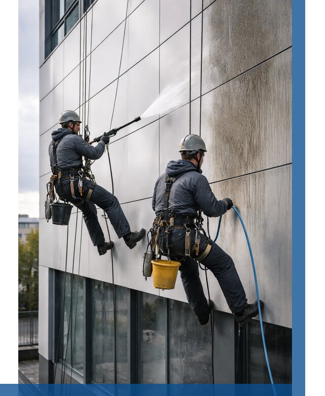 Мойка фасада из композита в Урюпинске по цене от 309 р. | ВЫСОТНИК-Рюп