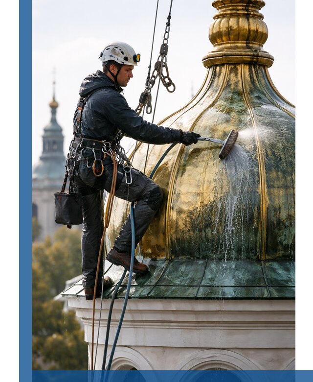 Профессиональная мойка куполов и шпилей высотными альпинистами в Урюпинске