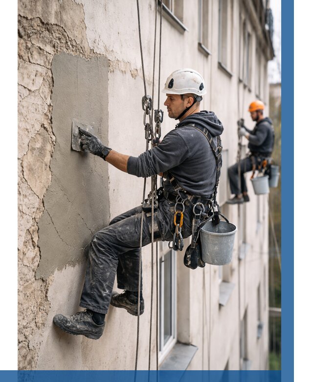 Восстановление штукатурки фасада в Урюпинске от 1236 р. | ВЫСОТНИК-Рюп