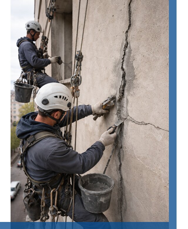 Заделка трещин на фасаде в Урюпинске от 927 р. | ВЫСОТНИК-Рюп