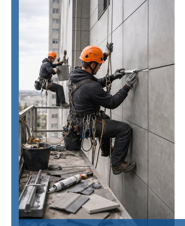 Профессиональный ремонт фасада из керамогранита в Урюпинске