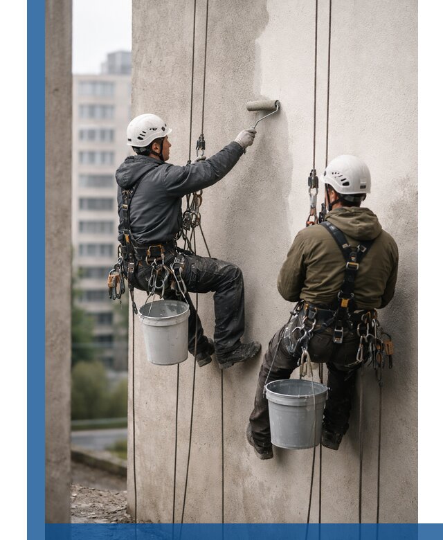 Покраска фасадов высотными альпинистами в Урюпинске с гарантией