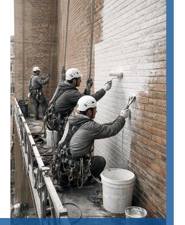 Покраска кирпичного фасада в Урюпинске от 361 р. | ВЫСОТНИК-Рюп