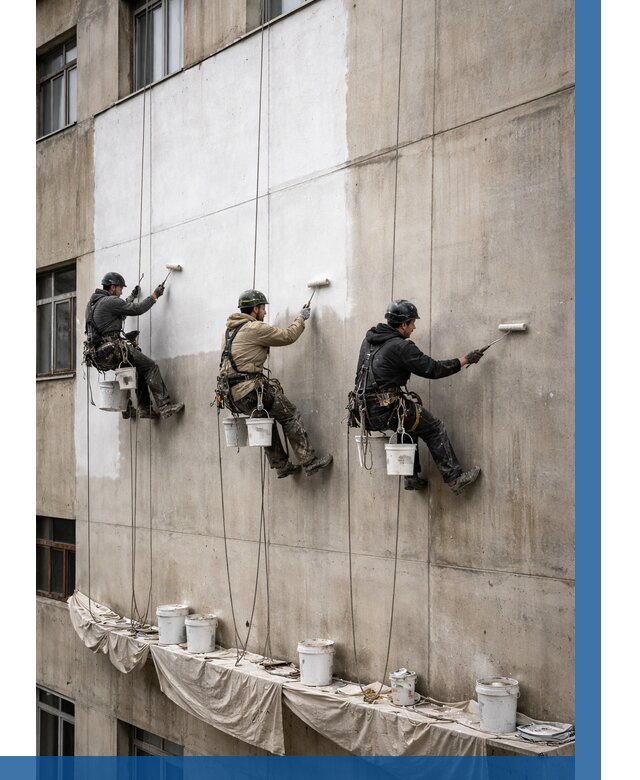 Покраска бетонного фасада в Урюпинске от 361 р за м2 | ВЫСОТНИК-Рюп