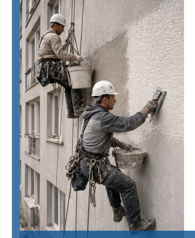 Нанесение декоративной штукатурки короед на фасад в Урюпинске