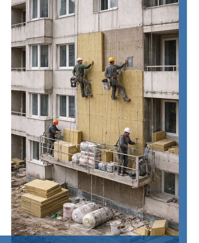 Утепление фасада минватой в Урюпинске от 1545 р. | ВЫСОТНИК-Рюп