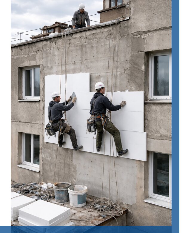 Утепление фасада пенополистиролом в Урюпинске от 1854 р. | ВЫСОТНИК-Рюп