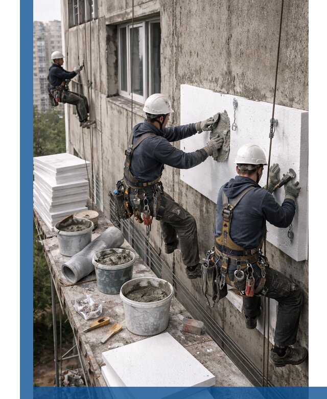 Утепление фасада пенополистиролом в Урюпинске под ключ