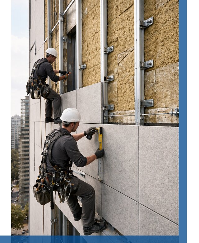 Монтаж вентилируемого фасада в Урюпинске от 3605 р. | ВЫСОТНИК-Рюп