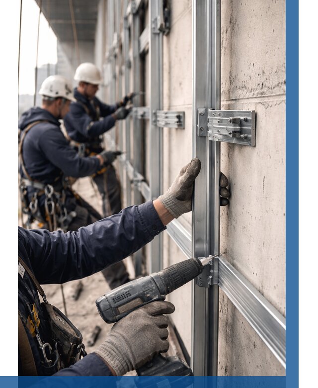 Монтаж подсистемы вентфасада в Урюпинске от 876 р. | ВЫСОТНИК-Рюп