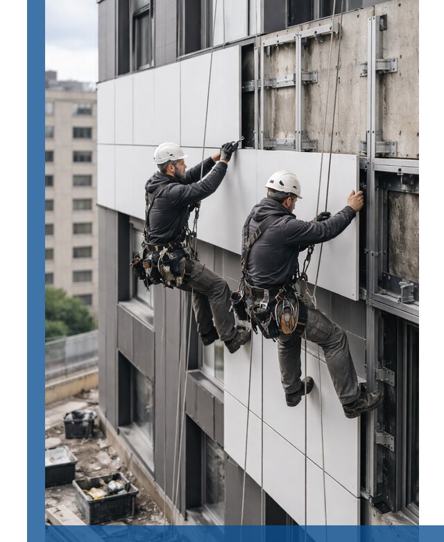 Монтаж композитных панелей фасада в Урюпинске под ключ