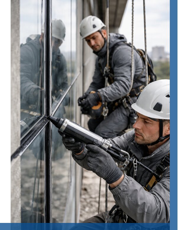 Герметизация витражных швов в Урюпинске от 670 р. | ВЫСОТНИК-Рюп