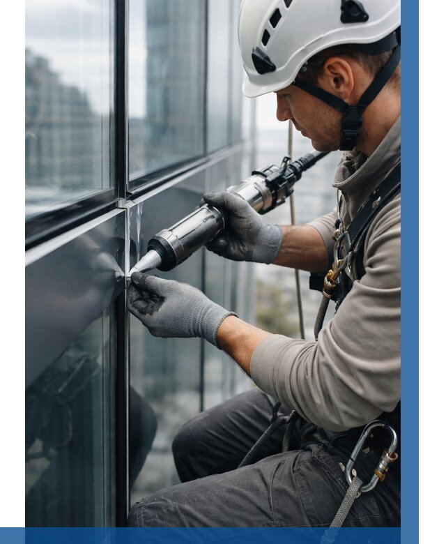 Герметизация стыков витража в Урюпинске от 1236 р. | ВЫСОТНИК-Рюп