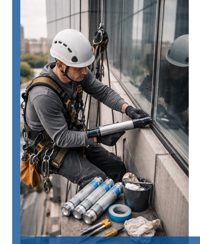 Герметизация стыков витража в Урюпинске для герметичных фасадов