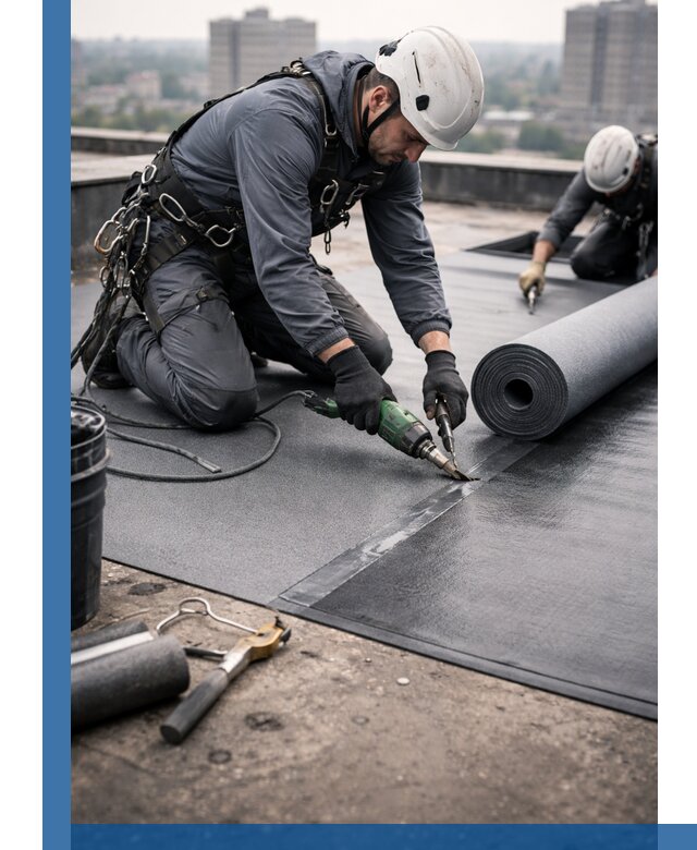 Ремонт мягкой кровли в Урюпинске с выездом промальпинистов