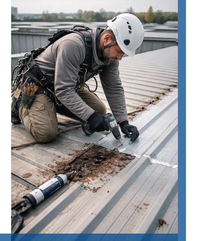 Ремонт профнастила на кровле в Урюпинске от 721 р. | ВЫСОТНИК-Рюп