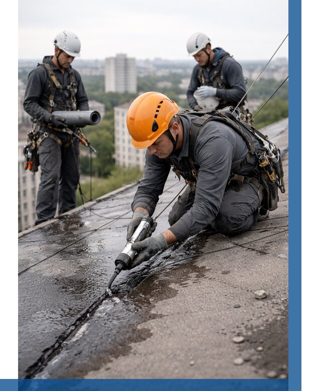 Устранение протечек кровли в Урюпинске от 12361 р. | ВЫСОТНИК-Рюп