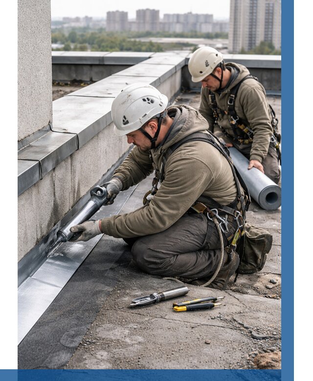 Ремонт кровельных примыканий в Урюпинске от 1236 р. | ВЫСОТНИК-Рюп