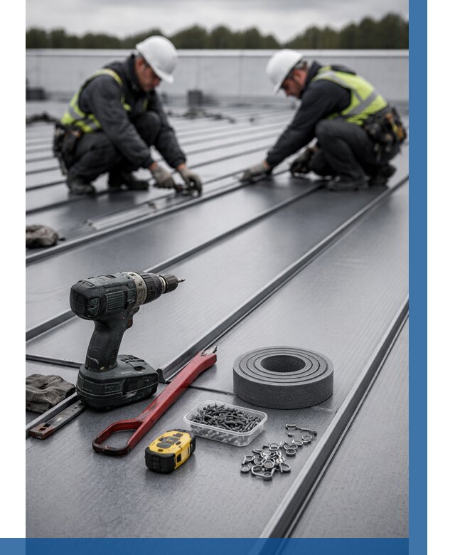 Монтаж фальцевой кровли в Урюпинске от 1854 р. | ВЫСОТНИК-Рюп