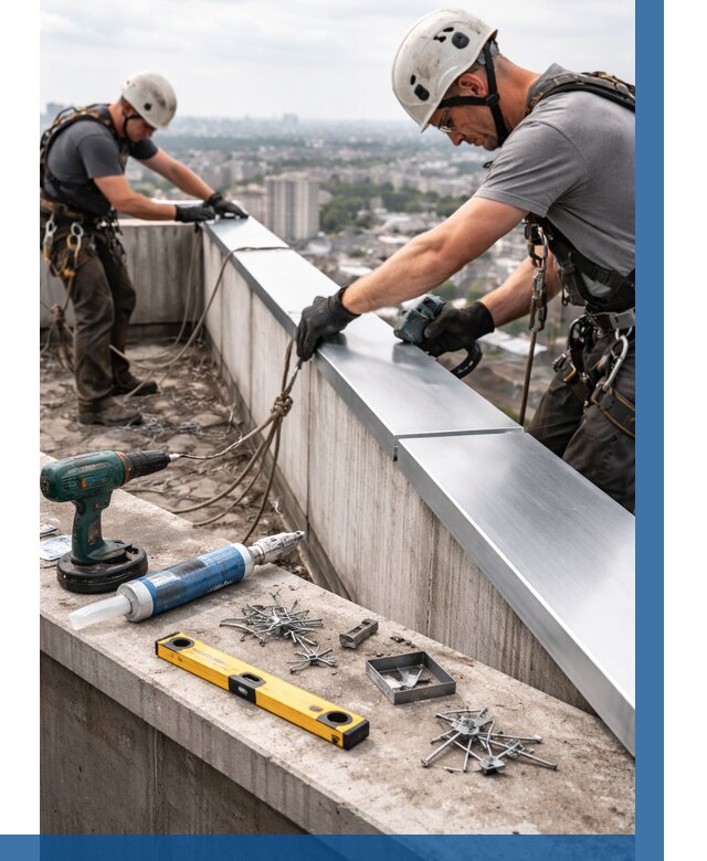 Монтаж парапетных крышек в Урюпинске от 824 р. | ВЫСОТНИК-Рюп