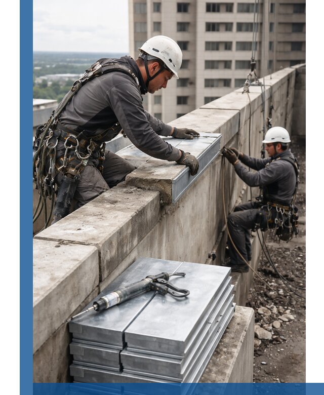 Замена парапетных крышек и установка новых в Урюпинске