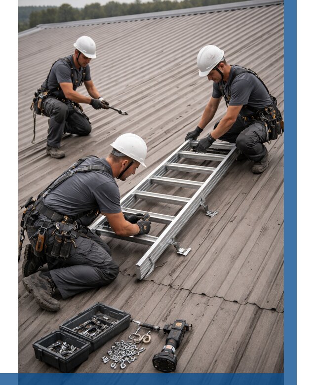 Монтаж кровельной лестницы в Урюпинске от 4635 р. | ВЫСОТНИК-Рюп