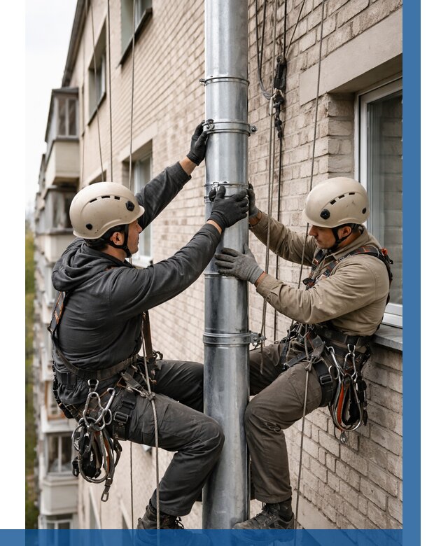 Замена водосточных труб в Урюпинске от 6696 р. | ВЫСОТНИК-Рюп