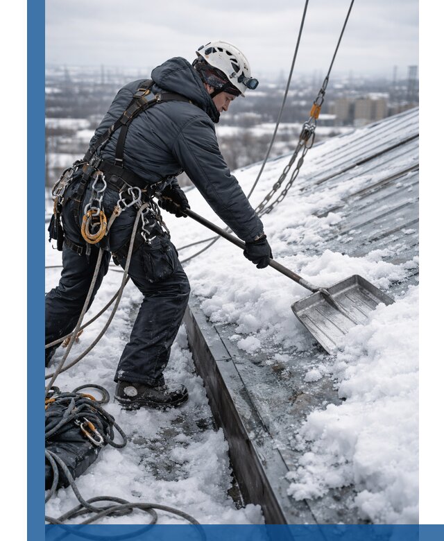 Профессиональная очистка кровли от снега и наледи в Урюпинске