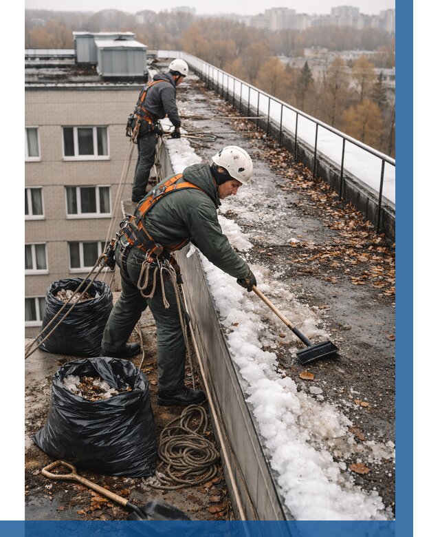 Очистка кровли по периметру в Урюпинске от 567 р. | ВЫСОТНИК-Рюп