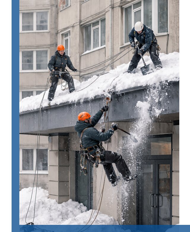 Безопасная очистка навесов от снега в Урюпинске круглогодично