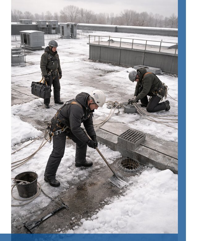 Абонентское обслуживание кровли зимой в Урюпинске от 8241 р. | ВЫСОТНИК-Рюп