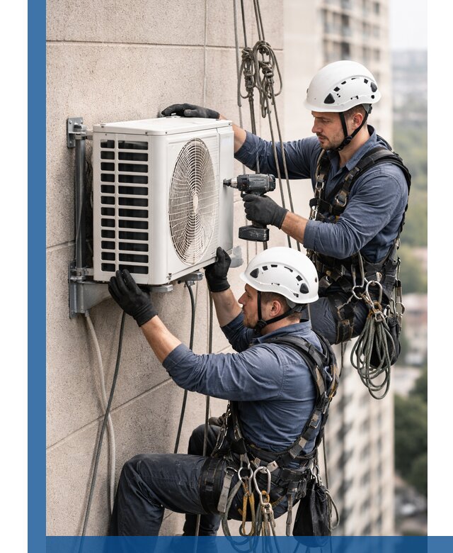 Монтаж внешнего блока кондиционера в Урюпинске установка и крепление