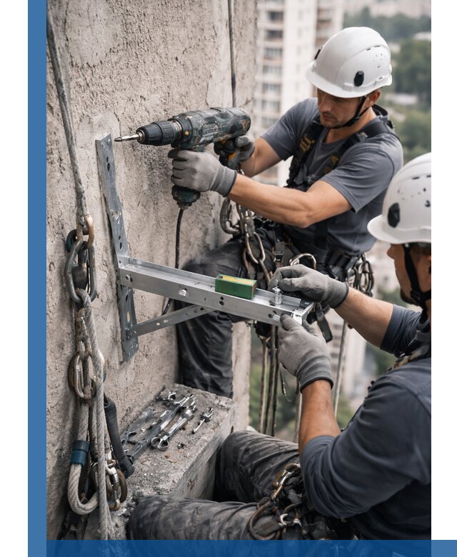 Установка кронштейнов кондиционера и крепежа в Урюпинске