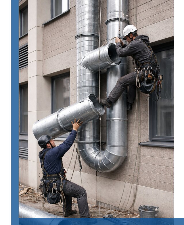Монтаж фасадных воздуховодов в Урюпинске с герметизацией и крепежом