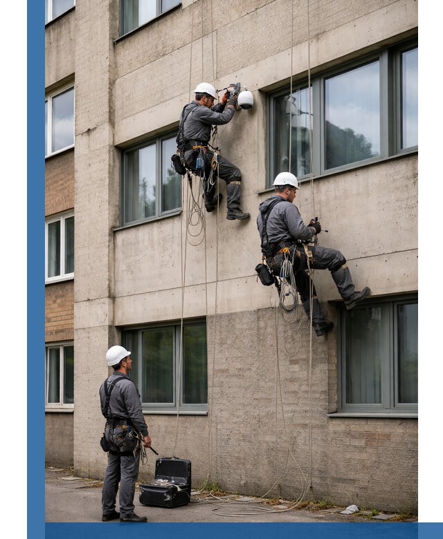 Монтаж фасадных камер видеонаблюдения в Урюпинске под ключ