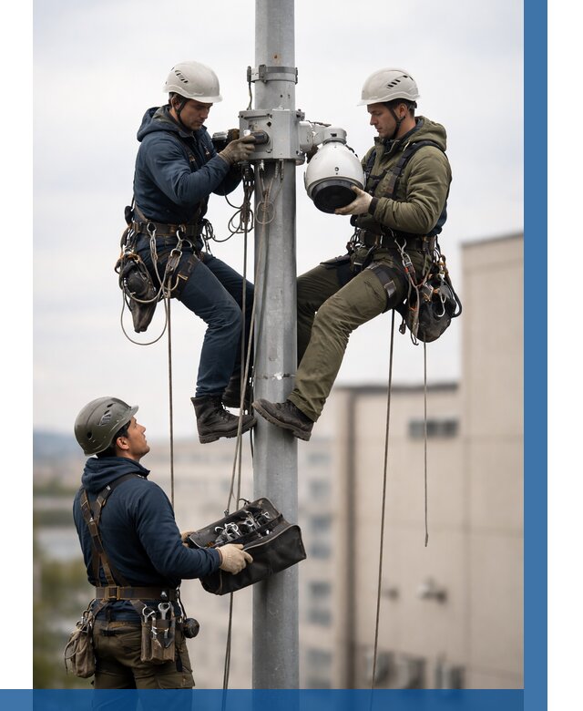 Установка видеокамер на мачте в Урюпинске от 8756 р. | ВЫСОТНИК-Рюп