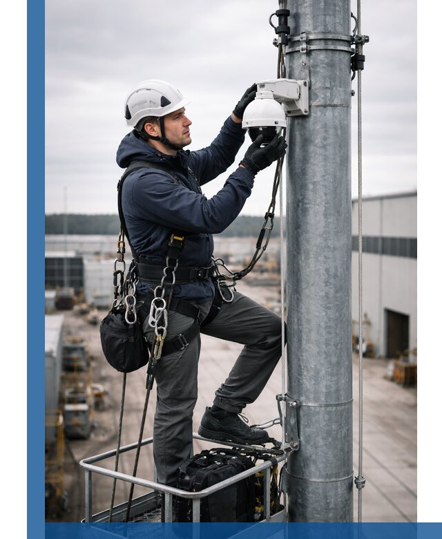 Профессиональная установка видеокамер на мачте в Урюпинске