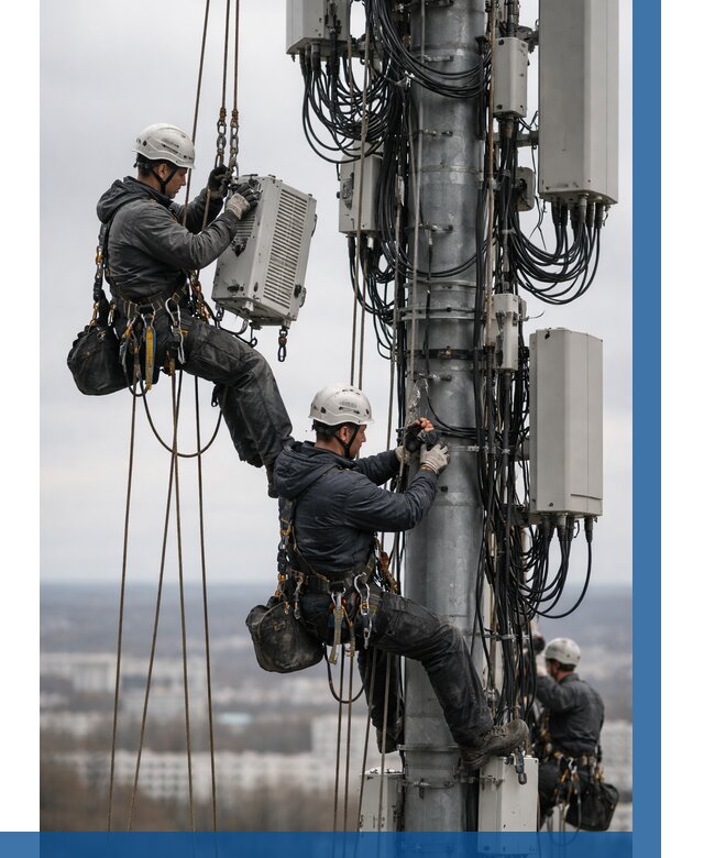 Монтаж оборудования связи на мачте в Урюпинске от 7726 р. | ВЫСОТНИК-Рюп