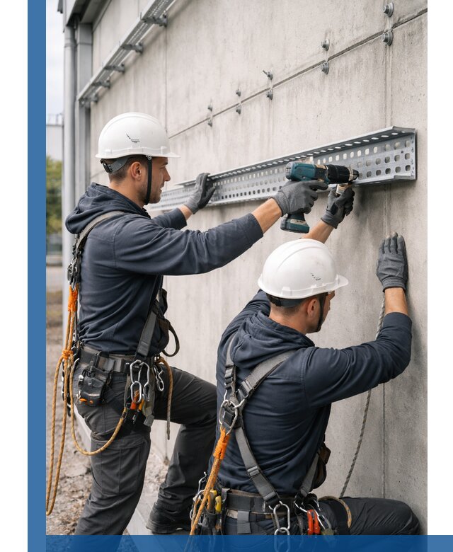 Монтаж кабельных лотков на фасаде зданий в Урюпинске с гарантией