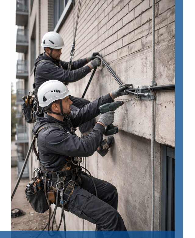 Крепление кабеля на фасаде в Урюпинске от 361 р. | ВЫСОТНИК-Рюп