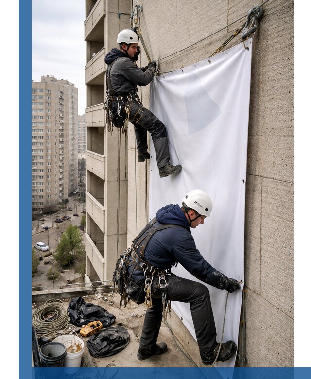 Профессиональный монтаж баннеров на фасаде в Урюпинске