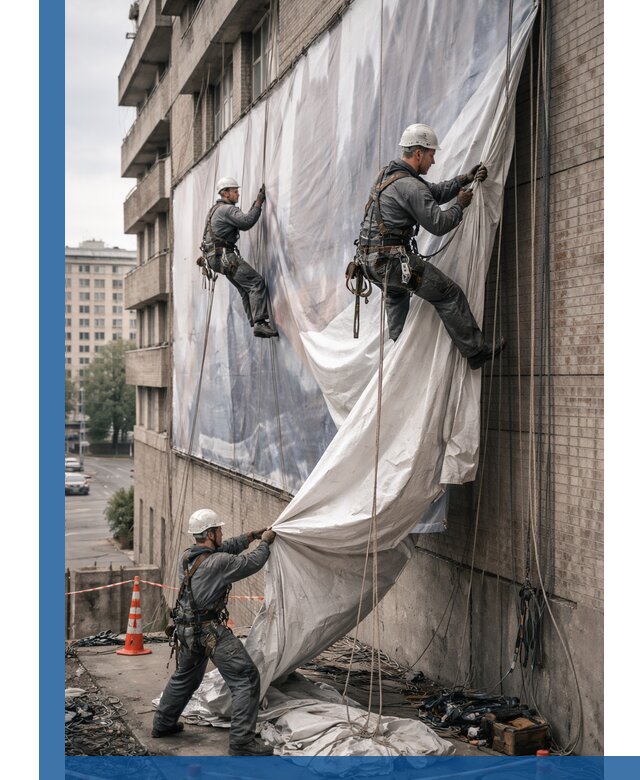 Демонтаж баннеров с фасада в Урюпинске оперативно и безопасно