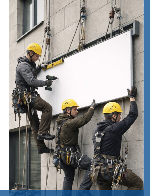 Монтаж рекламной вывески в Урюпинске от 8241 р. | ВЫСОТНИК-Рюп