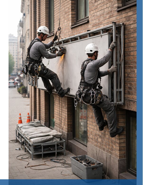 Демонтаж рекламной вывески в Урюпинске от 6696 р. | ВЫСОТНИК-Рюп