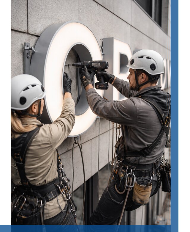 Монтаж световых букв в Урюпинске от 3090 р. под ключ ВЫСОТНИК-Рюп