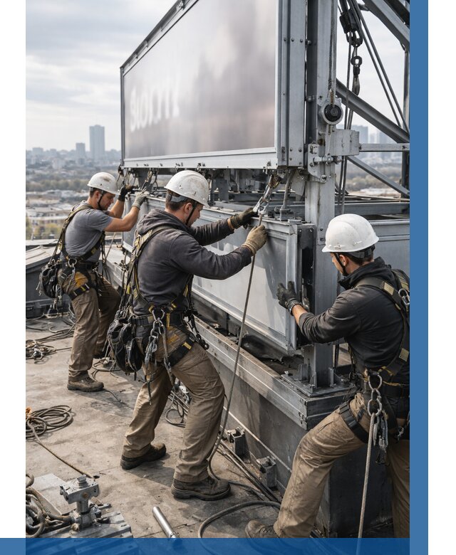 Монтаж крышной рекламной конструкции в Урюпинске от 61806 р.|ВЫСОТНИК-Рюп