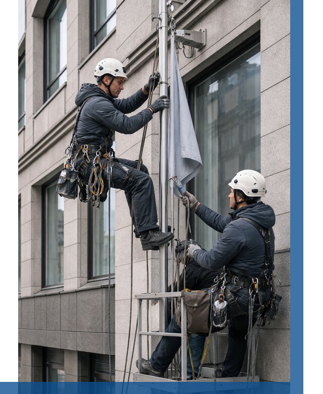 Установка флагов на фасаде в Урюпинске от 4635 р. | ВЫСОТНИК-Рюп